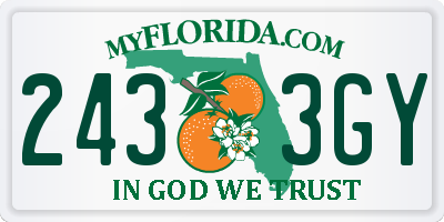 FL license plate 2433GY