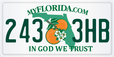 FL license plate 2433HB