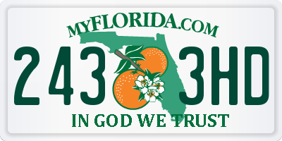 FL license plate 2433HD