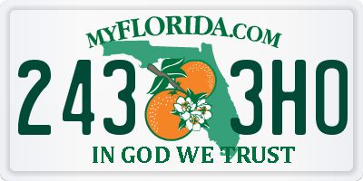 FL license plate 2433HO