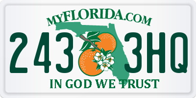 FL license plate 2433HQ