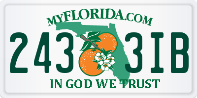 FL license plate 2433IB