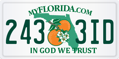 FL license plate 2433ID