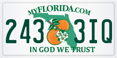 FL license plate 2433IQ