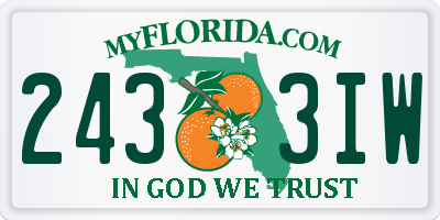 FL license plate 2433IW