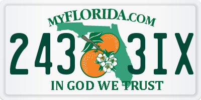 FL license plate 2433IX