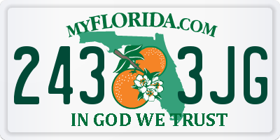 FL license plate 2433JG