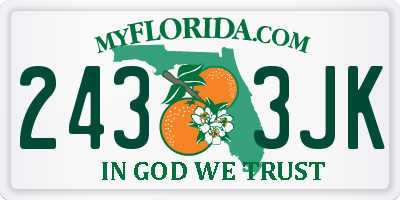 FL license plate 2433JK