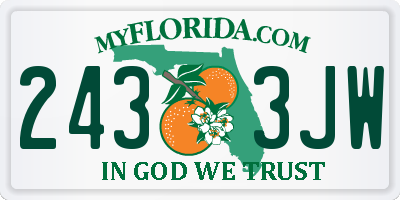 FL license plate 2433JW