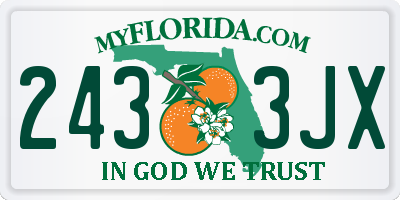 FL license plate 2433JX