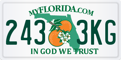 FL license plate 2433KG