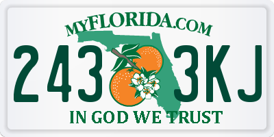 FL license plate 2433KJ