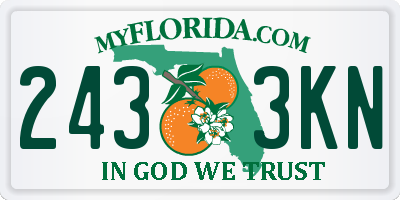 FL license plate 2433KN