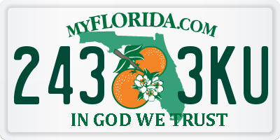 FL license plate 2433KU