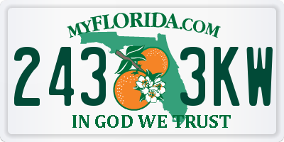 FL license plate 2433KW