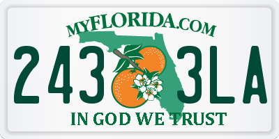 FL license plate 2433LA
