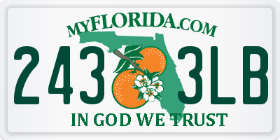 FL license plate 2433LB
