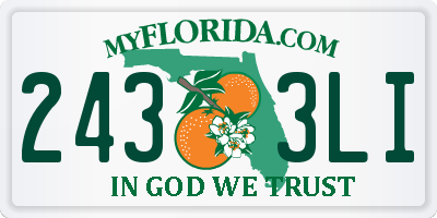 FL license plate 2433LI