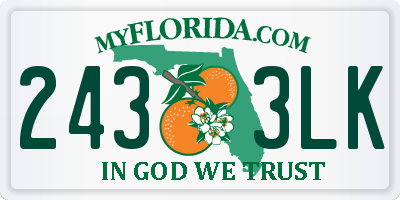 FL license plate 2433LK
