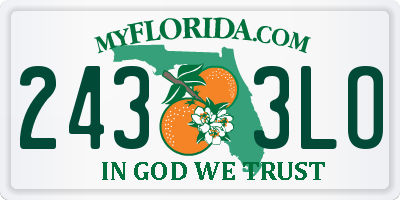 FL license plate 2433LO