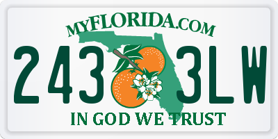 FL license plate 2433LW