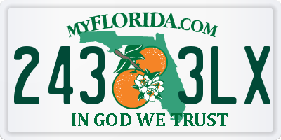 FL license plate 2433LX