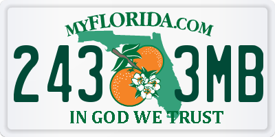 FL license plate 2433MB