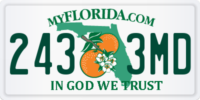 FL license plate 2433MD