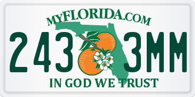 FL license plate 2433MM