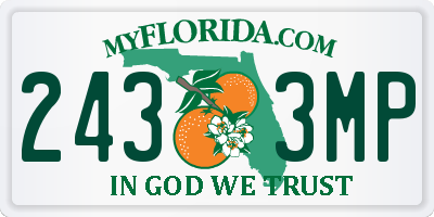 FL license plate 2433MP