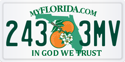 FL license plate 2433MV