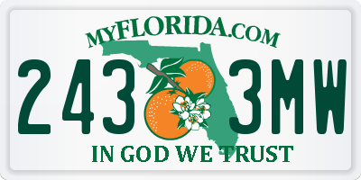 FL license plate 2433MW