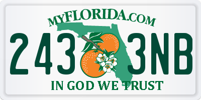 FL license plate 2433NB
