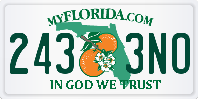 FL license plate 2433NO