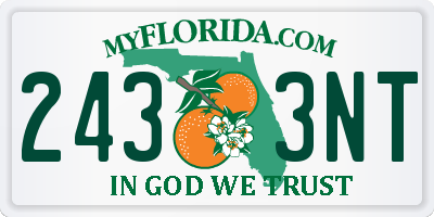 FL license plate 2433NT