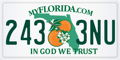 FL license plate 2433NU