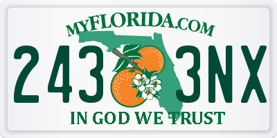 FL license plate 2433NX