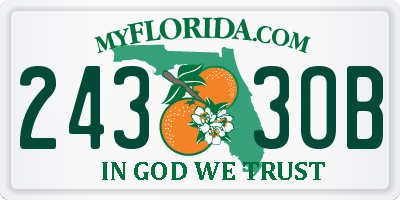 FL license plate 2433OB