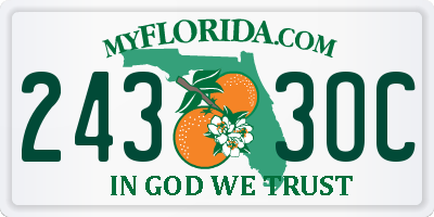 FL license plate 2433OC