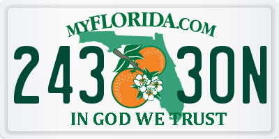 FL license plate 2433ON