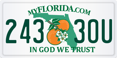 FL license plate 2433OU