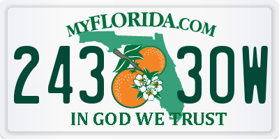 FL license plate 2433OW