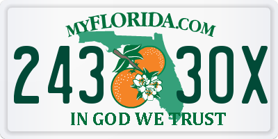 FL license plate 2433OX