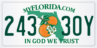 FL license plate 2433OY