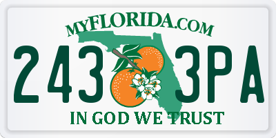 FL license plate 2433PA