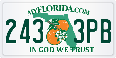 FL license plate 2433PB
