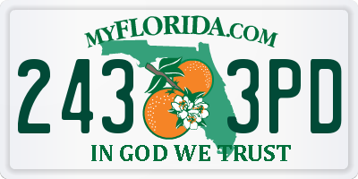 FL license plate 2433PD