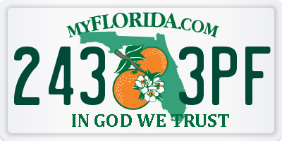 FL license plate 2433PF