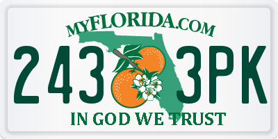 FL license plate 2433PK