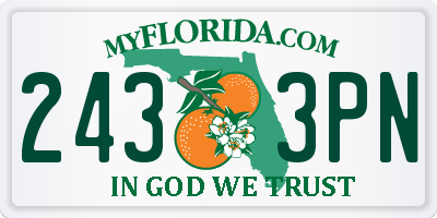 FL license plate 2433PN